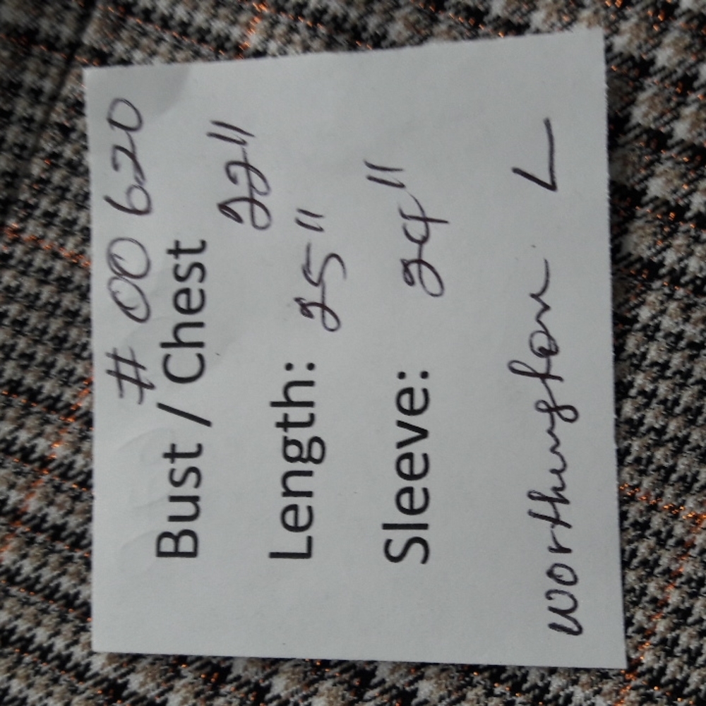 Worthington Women Plaid Jacket Size L Open Front Pockets Trendy - Picture 12 of 12